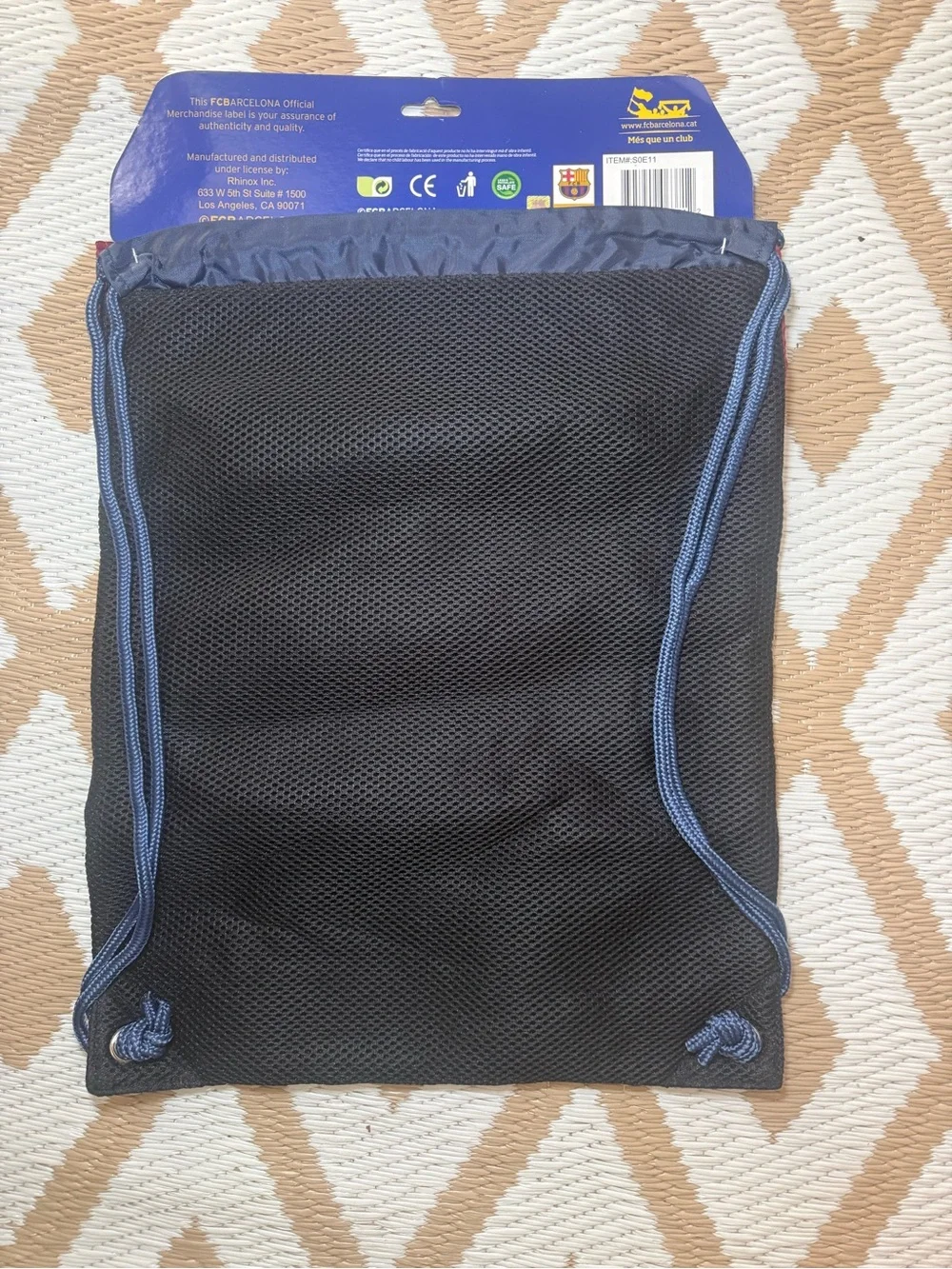 Rhinox FC Barcelona Soccer Drawstring Bag Burgundy/Navy Official Licensed